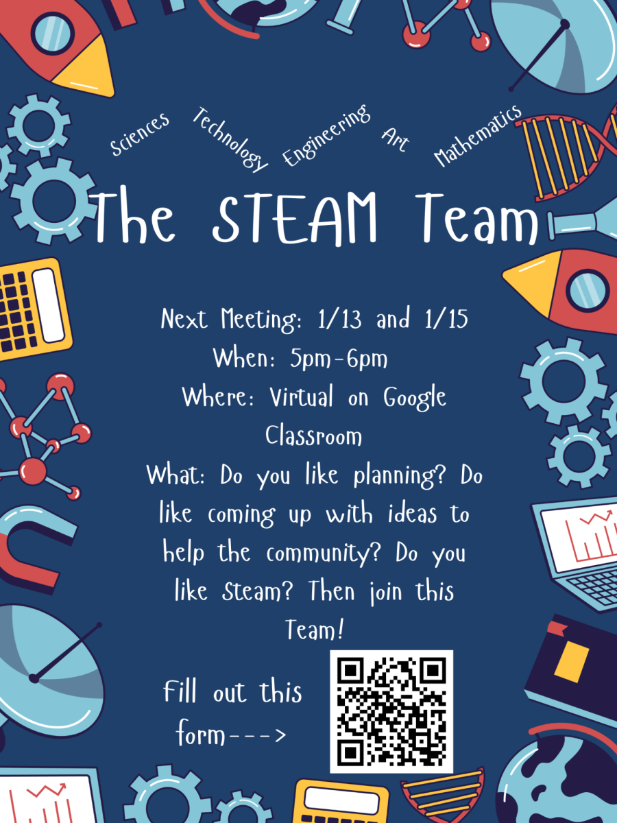 Steam Club Poster, made by Bailee Robinson.