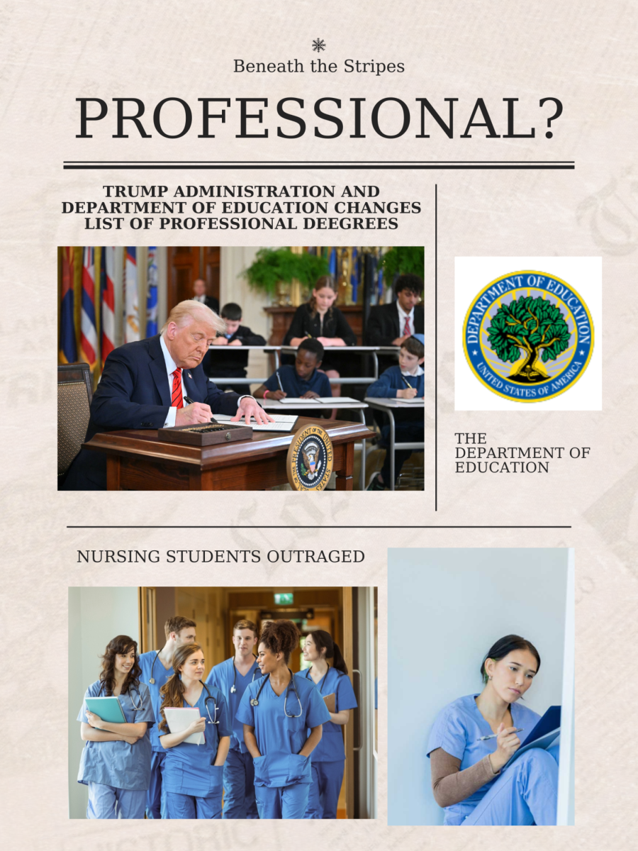Canva news infographic showing Trump signing his bill changing professional degrees.