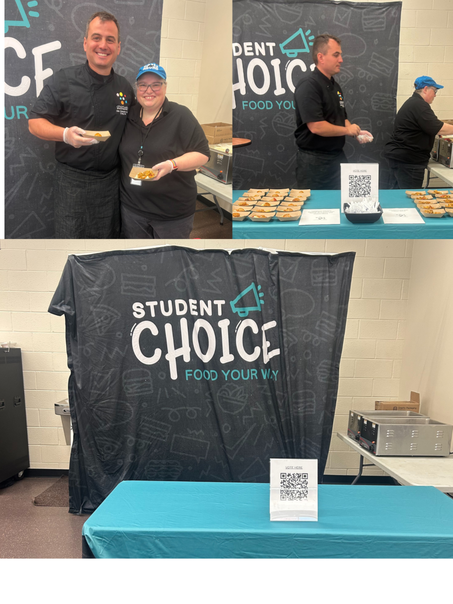 Chef Craig Ash and lunch staff set up a table for student choice voting during all three lunches. 