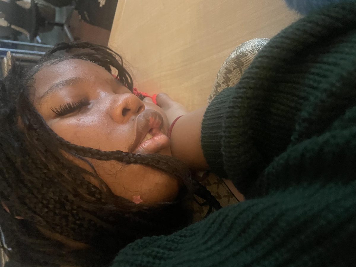Belleville student struggles to stay awake after the start of daylight saving time.