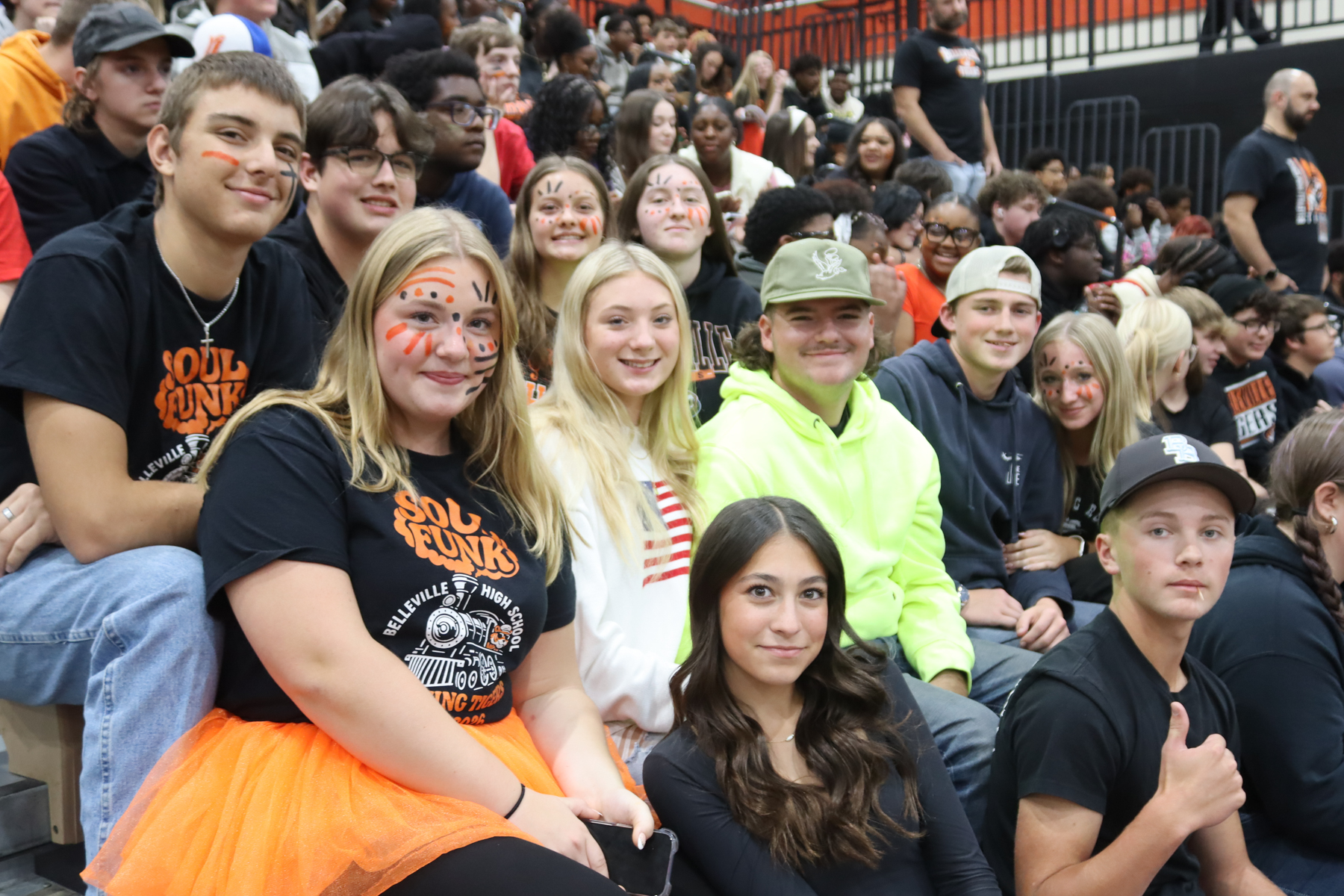 Students show some enthusiasm and excitement at the BHS homecoming pep assembly, while others stay quiet to prevent judgement. 
